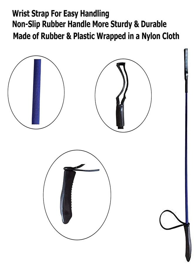 Pups&Pets قطعة واحدة عصا تدريب صيد مطاطية بلاستيكية ونايلون بطول 30 بوصة وقطعة واحدة جهاز نقر بطول 6.3 سم مع حلقة معصم حلزونية، أداة تدريب بلاستيكية للكلاب/القطط/القطط الصغيرة/الجراء (قد يختلف اللون) - Image 4